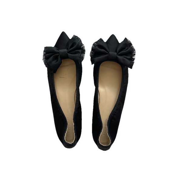 J.Crew Black Flats – Pointed Toe – Frayed Bow Detail – Women’s Size 8 - Picture 1 of 6